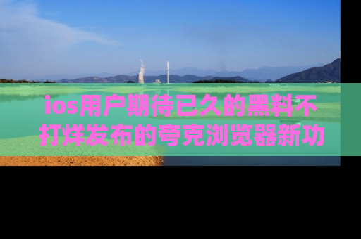 ios用户期待已久的黑料不打烊发布的夸克浏览器新功能上线啦！