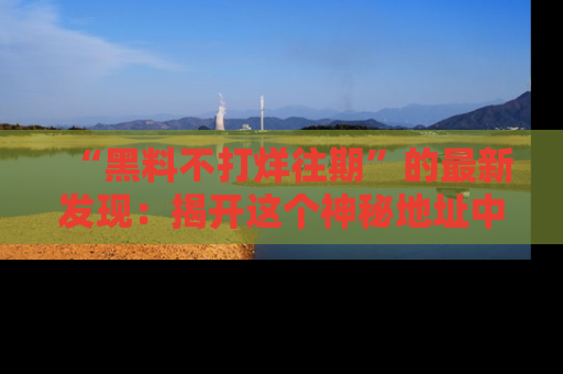 “黑料不打烊往期”的最新发现:揭开这个神秘地址中的爆笑黑料面纱
