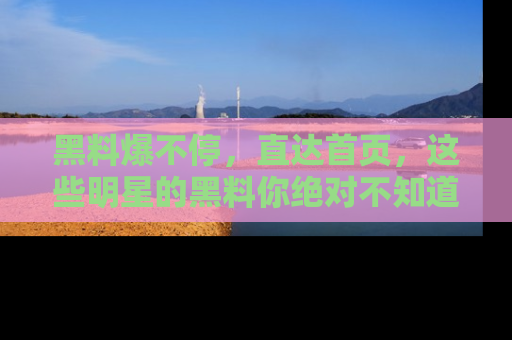 黑料爆不停，直达首页，这些明星的黑料你绝对不知道！